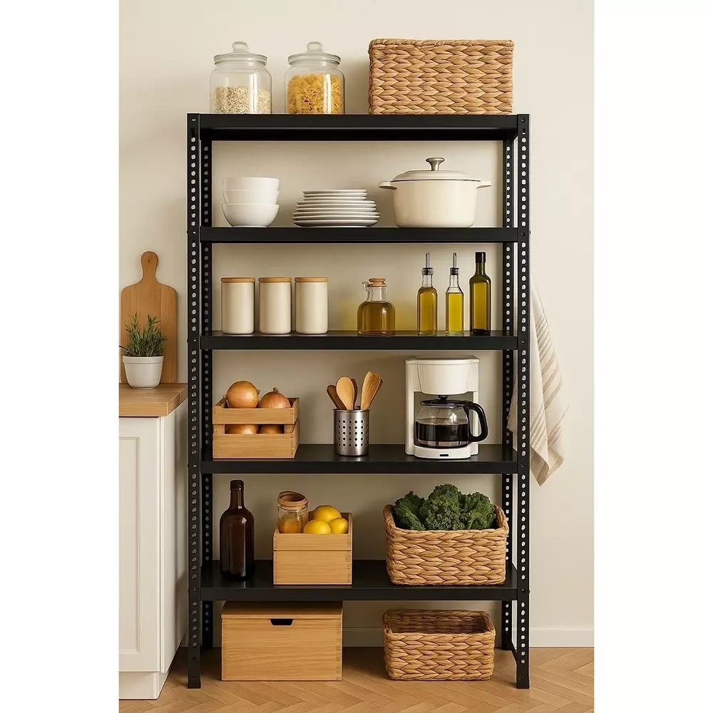 spacious-metal-kitchen-cabinet-black-5-shelves-24x36x86-inch