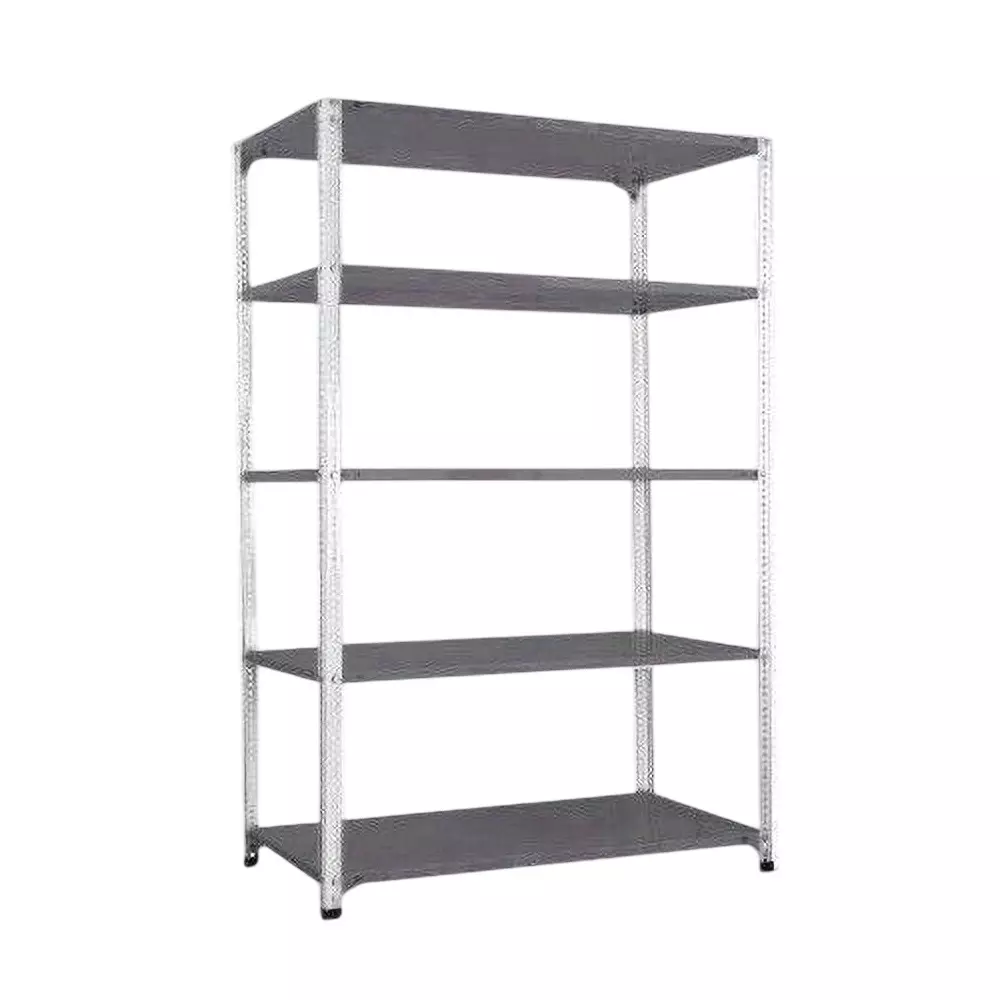 Spacious Metal Kitchen Cabinet Grey and White 5 Shelves 18x36x59 inch Size