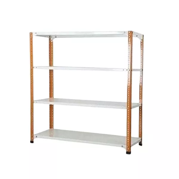 Buy Spacious Luggage Rack Iron Orange and Ivory 4 Shelves 18x36x78 inch ...