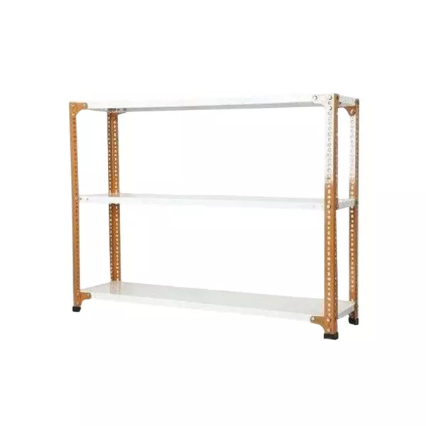 Buy Spacious Luggage Rack Iron Orange and Ivory 3 Shelves 12x36x61 inch ...