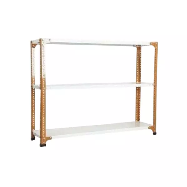 Buy Spacious Luggage Rack Iron Orange and Ivory 3 Shelves 12x24x59 inch ...