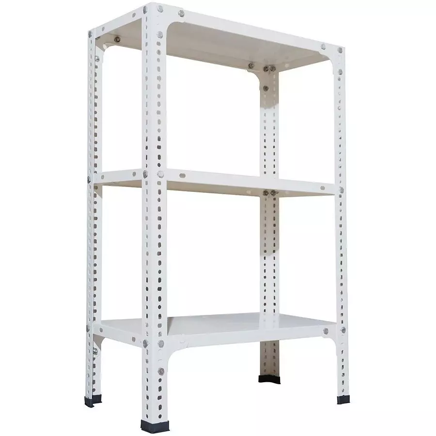 Spacious Luggage Rack White Color 3 Shelves 15x36x61 inch Size