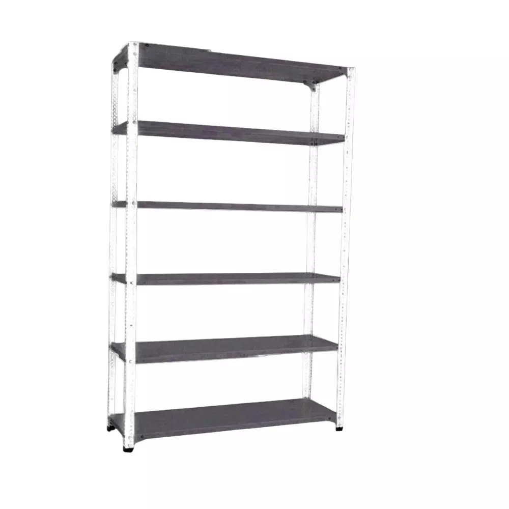 Spacious Luggage Rack White and Grey Color 6 Shelves 15x36x87 inch Size