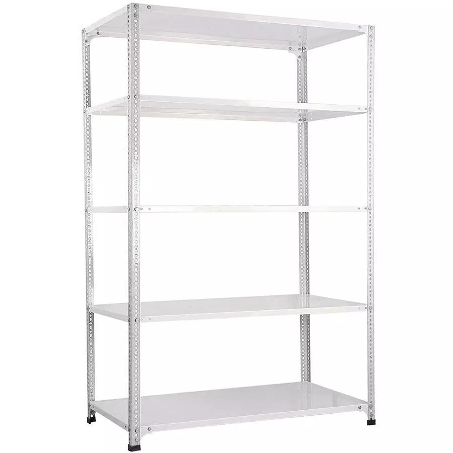 Spacious Luggage Rack White Color 5 Shelves 12x36x47 inch Size