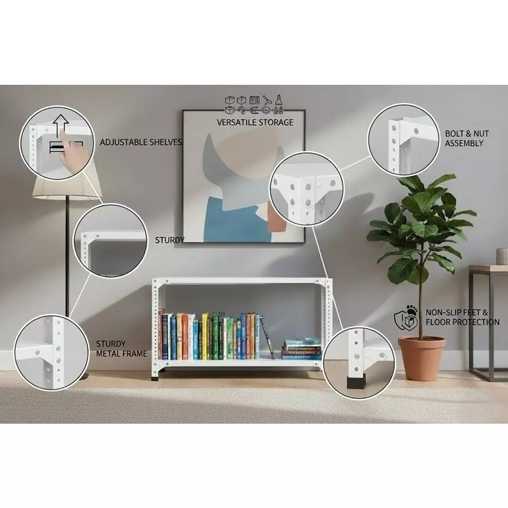 spacious-book-shelf-rack-white-color-2-shelves-12x33x24-inch