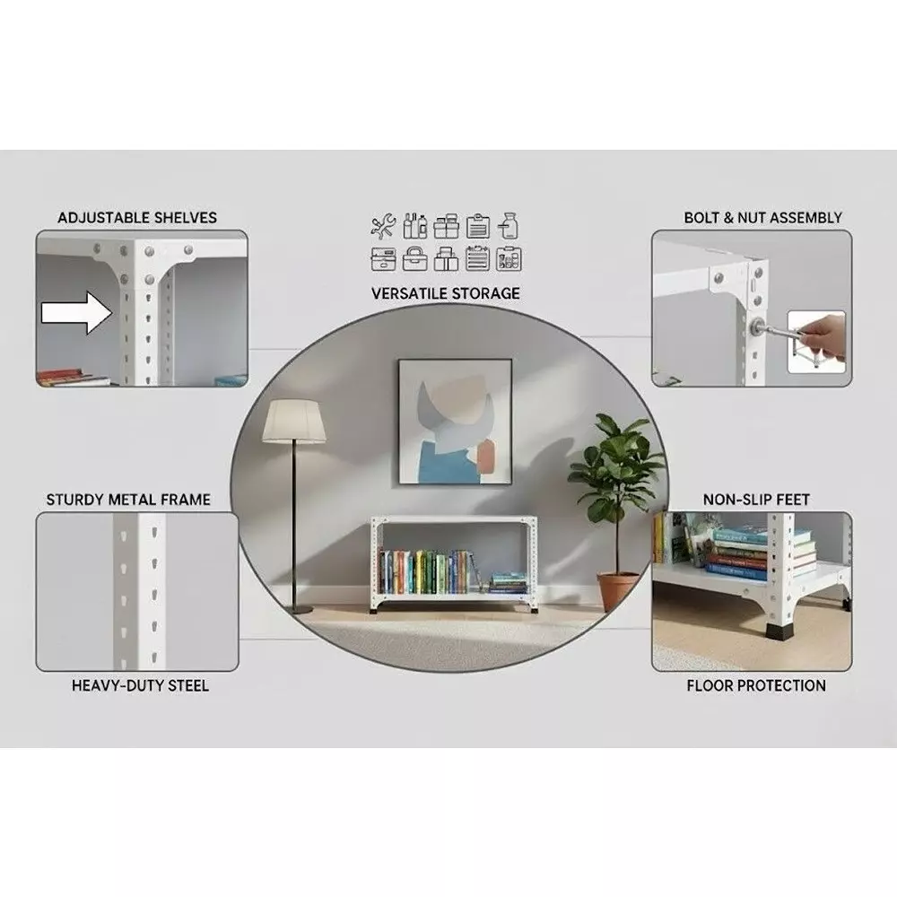spacious-book-shelf-rack-white-color-2-shelves-12x33x24-inch