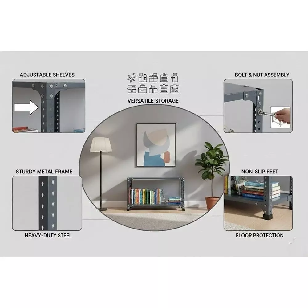 spacious-book-shelf-rack-metal-grey-2-shelves-9x35x29-inch-size