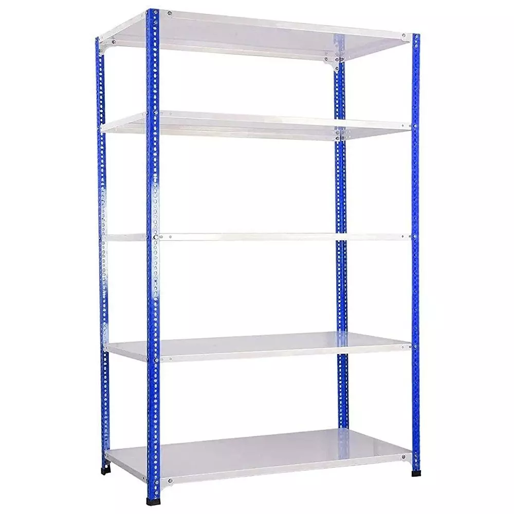 Spacious Luggage Rack Blue and White 5 Shelves 12x36x78 inch Size