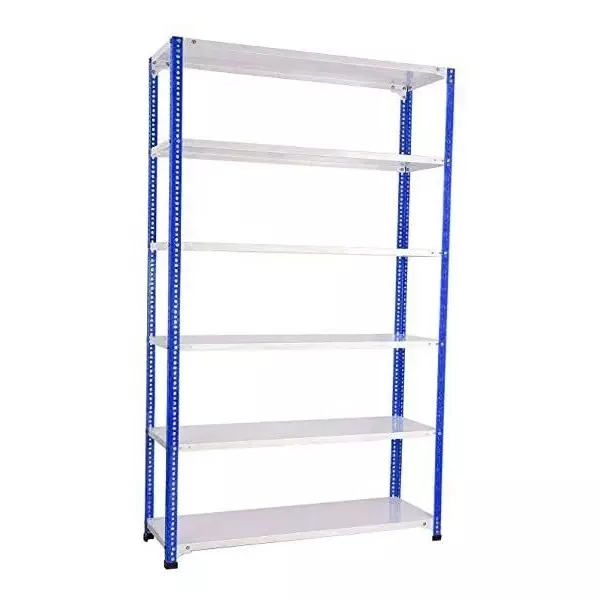 Spacious Luggage Rack Blue and White 6 Shelves 12x36x78 inch Size