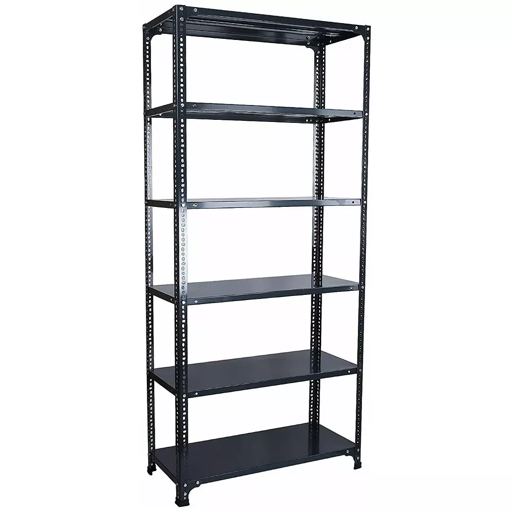 Spacious Luggage Rack Black 6 Shelves 12x36x78 inch Size