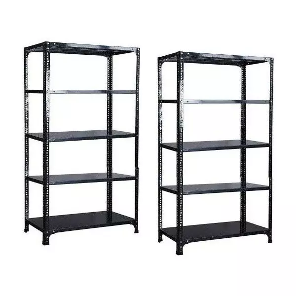 Spacious Luggage Rack Grey 5 Shelves 12x24x60 inch Size (Pack of 2)