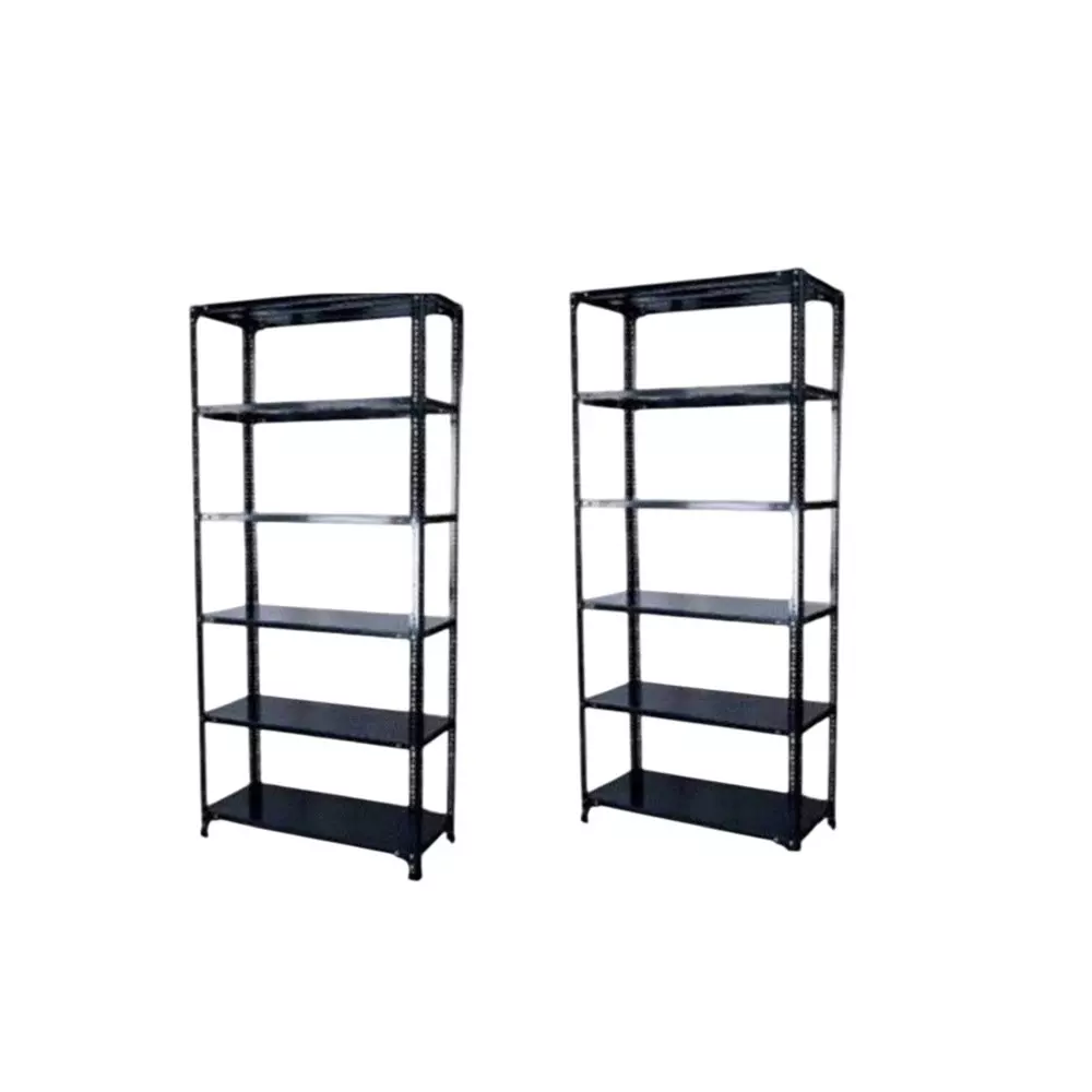 Spacious Luggage Rack Grey 6 Shelves 12x24x86 inch Size (Pack of 2)