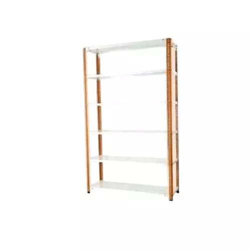 Buy Spacious Luggage Rack Iron Orange and Ivory 6 Shelves 15x36x71 inch ...