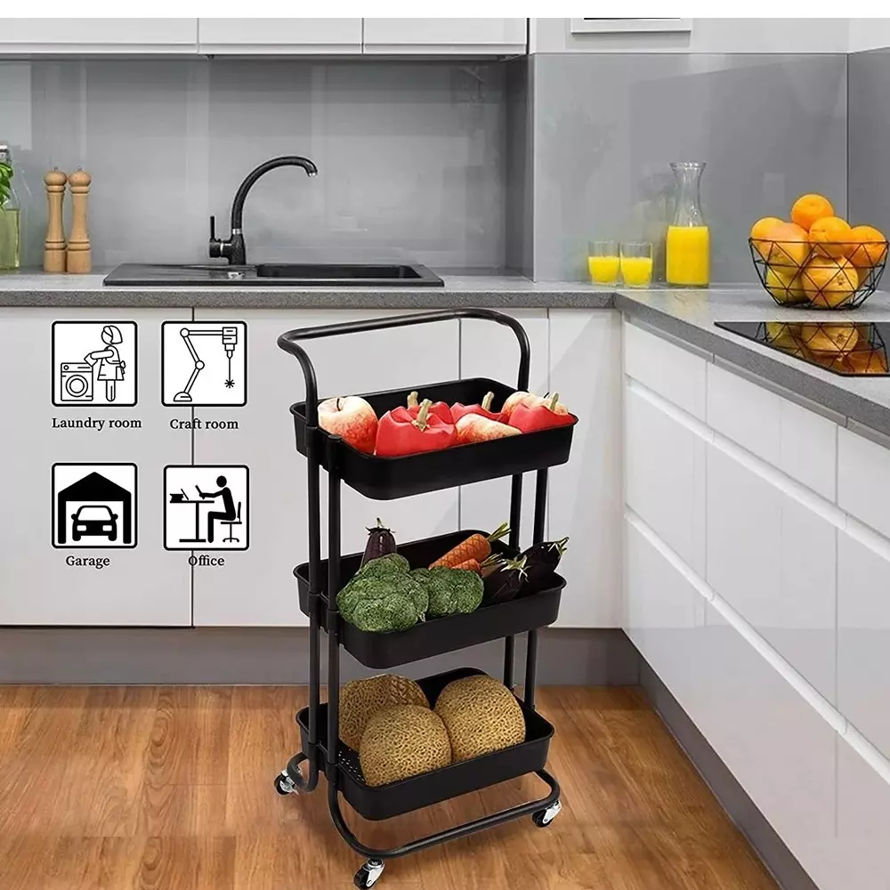 bigapple-multipurpose-foldable-rack-trolley-plastic-3-tier-88x42x36-cm-overall-size-black-with-4-rubber-wheels