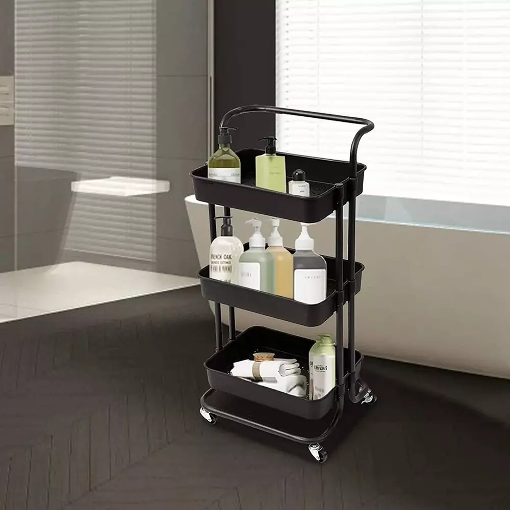 bigapple-multipurpose-foldable-rack-trolley-plastic-3-tier-88x42x36-cm-overall-size-black-with-4-rubber-wheels