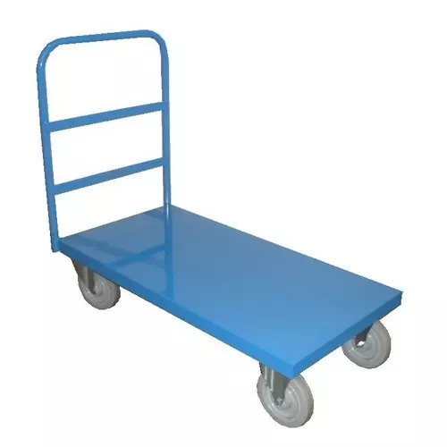 Rimsha Platform Trolley 4 Inch (10.16 cm) Wheel Size Wheel Size 900x600x750 mm Mild Steel 400 Kg Load Capacity for Industrial Use