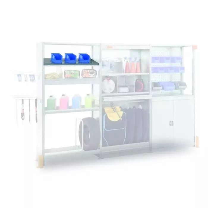 Manorga RAL 7040 4 Shelf Sheet Steel Galvanised Storage Rack System Shelving System 3000 Kg Load, ZTNSUPPIECES1250I