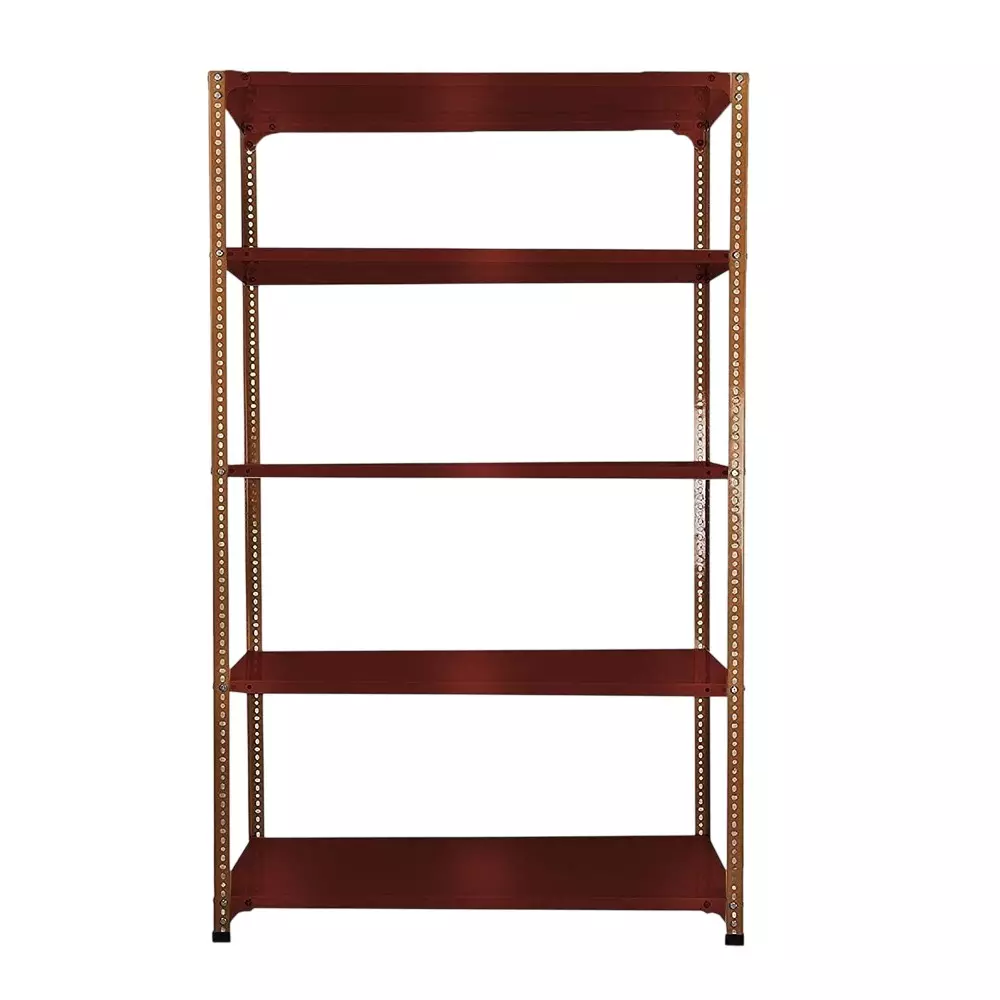 Spacious Metal Kitchen Cabinet Chocolate Brown Color 5 Shelves