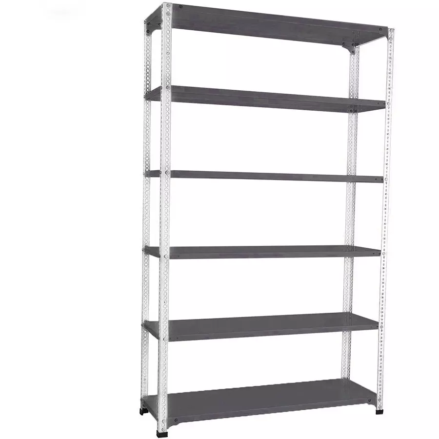 Spacious Luggage Rack White and Grey Color 6 Shelves 18x36x48 inch Size