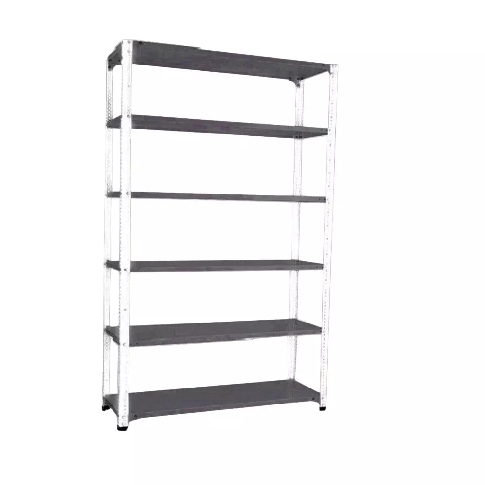 Spacious Luggage Rack White and Grey Color 6 Shelves 15x36x60 inch Size