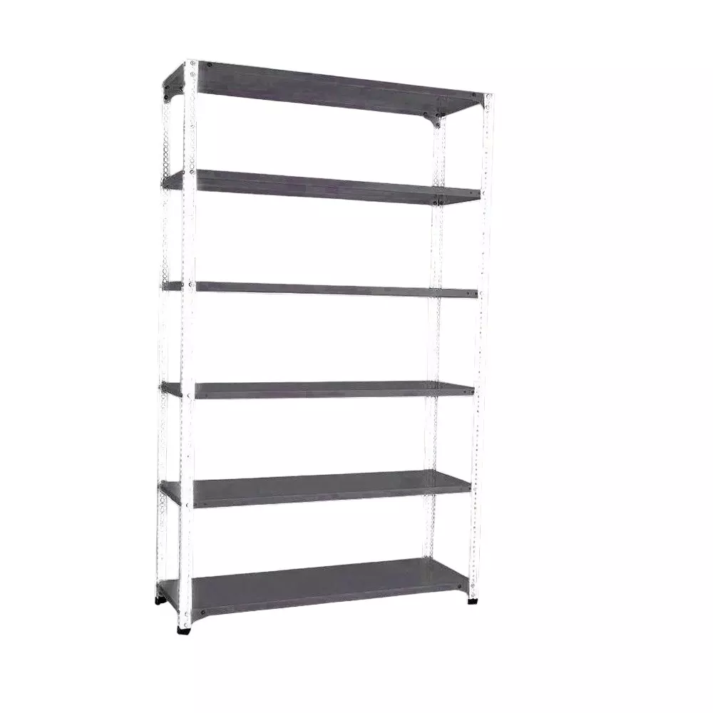 Spacious Luggage Rack White and Grey Color 6 Shelves 12x36x48 inch Size