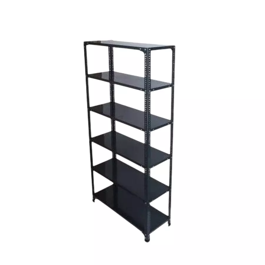 Spacious Luggage Rack Iron Grey Color 6 Shelves 12x24x73 inch Size (Pack of 2)