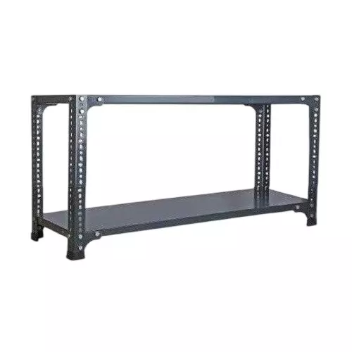 Spacious Luggage Rack Iron Grey Color 2 Shelves 12x33x36 inch Size