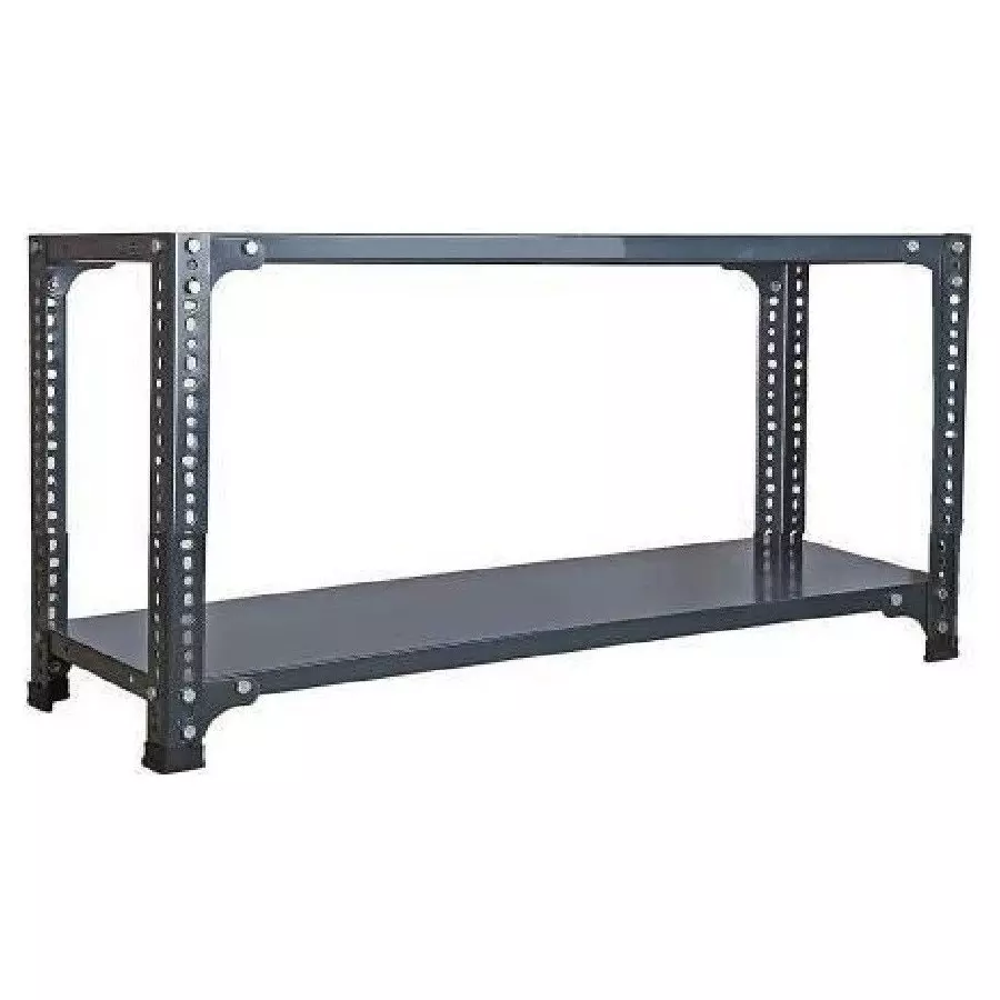 Spacious Luggage Rack Iron Grey Color 2 Shelves 9x33x36 inch Size
