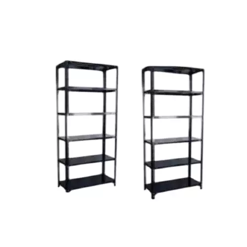 Spacious Luggage Rack Iron Grey Color 6 Shelves 15x36x77 inch Size (Pack of 2)