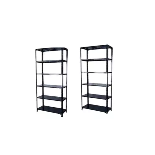 Spacious Luggage Rack Iron Grey Color 6 Shelves 15x24x87 inch Size (Pack of 2)