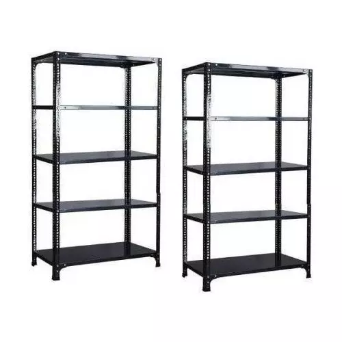 Spacious Luggage Rack Iron Grey Color 5 Shelves 12x33x87 inch Size (Pack of 2)