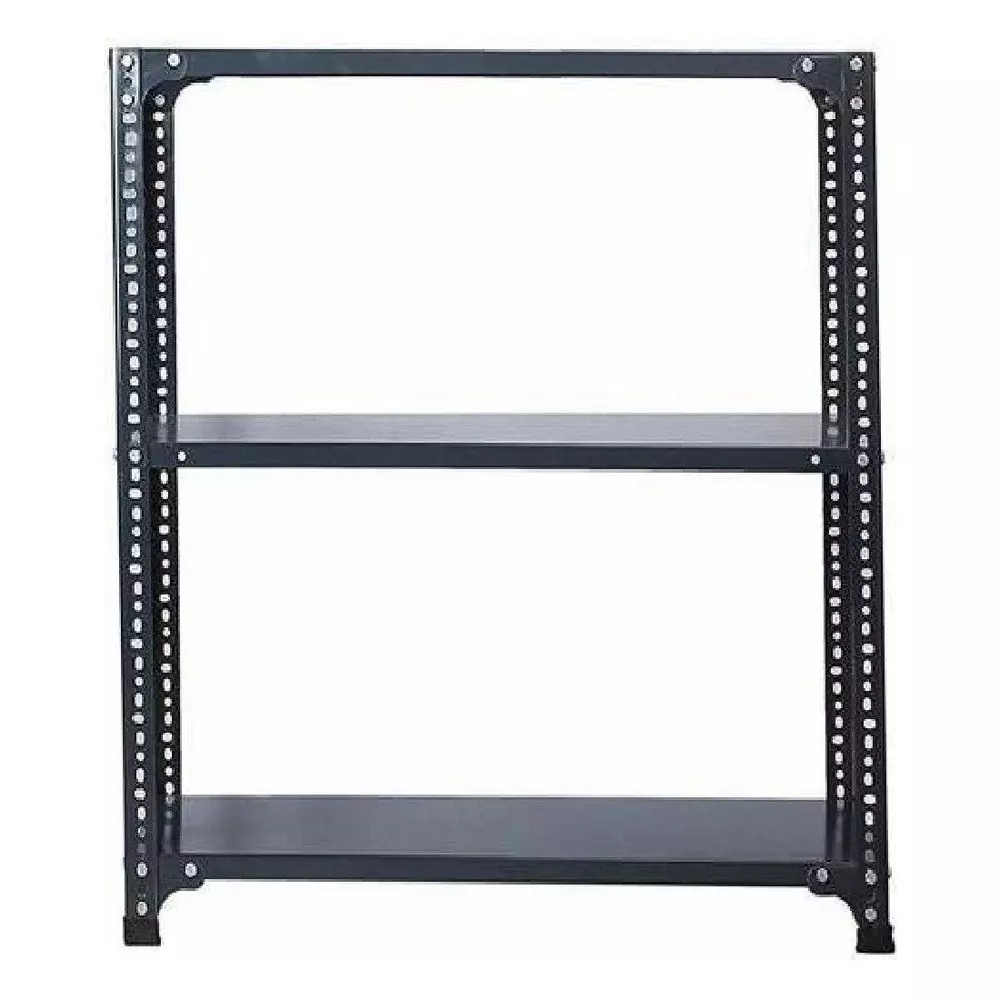 Spacious Luggage Rack Iron Grey Color 3 Shelves 24x36x47 inch Size