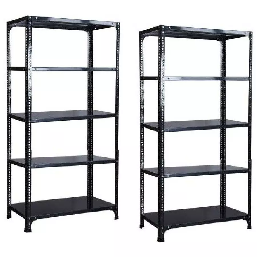 Spacious Luggage Rack Grey 5 Shelves 12x36x87 inch Size (Pack of 2)