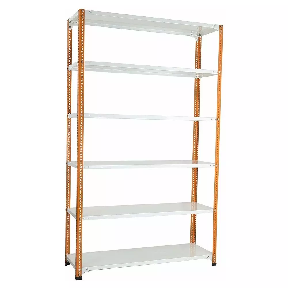 Spacious Luggage Rack Orange and White Color 6 Shelves