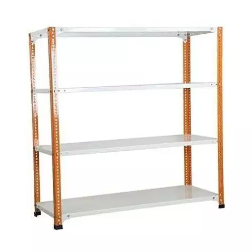 Spacious Luggage Rack Orange and White 4 Shelves 18x36x47 inch Size