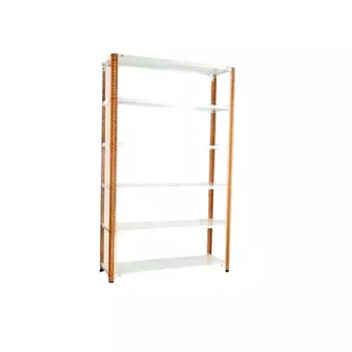 Buy Spacious Luggage Rack Iron Orange and Ivory 6 Shelves 12x24x79 inch ...