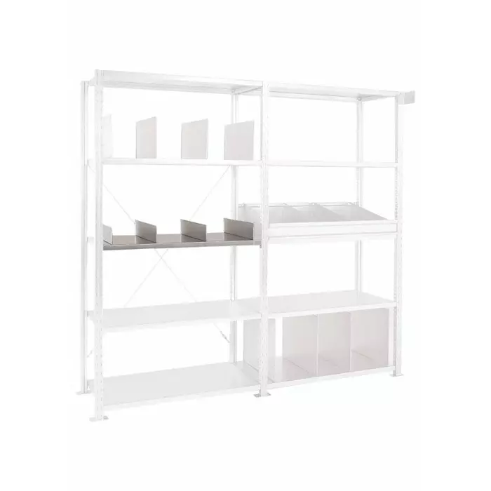 Manorga RAL 7040 4 Shelf Storage Rack System Shelving System 200 mm 3000 Kg Load, BTL4SEPABASSE2060 (Pack of 4)