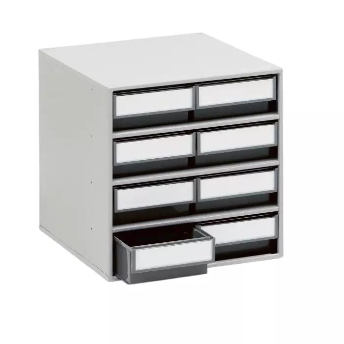Treston 8 Drawer Storage Unit Plastic 395 x400 x300 mm Grey, 0840-3