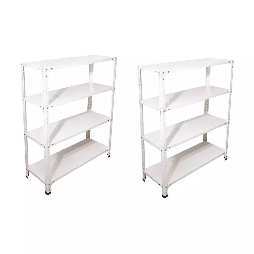 Spacious Metal Kitchen Cabinet White 4 Shelves 12X24X86 inch Size (Pack of 2)