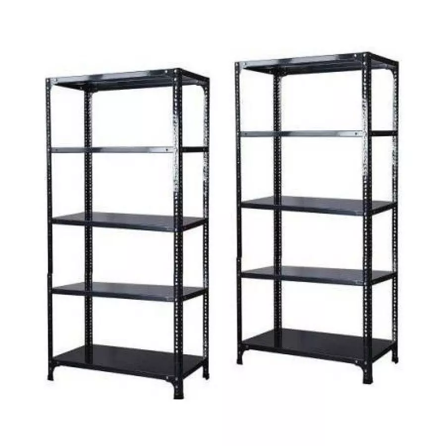 Spacious Metal Kitchen Cabinet Black 5 Shelves 15x36x48 inch Size (Pack of 2)