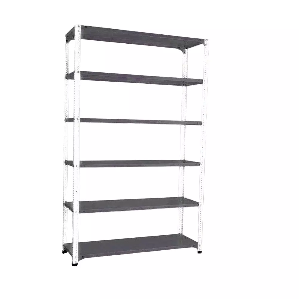 Spacious Luggage Rack White and Grey Color 6 Shelves 12x36x59 inch Size