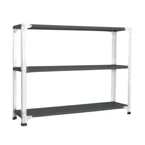 Spacious Luggage Rack White and Grey Color 3 Shelves 18x36x59 inch Size