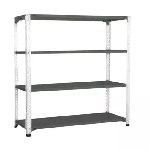 Spacious Luggage Rack White and Grey Color 4 Shelves 12x36x78 inch Size