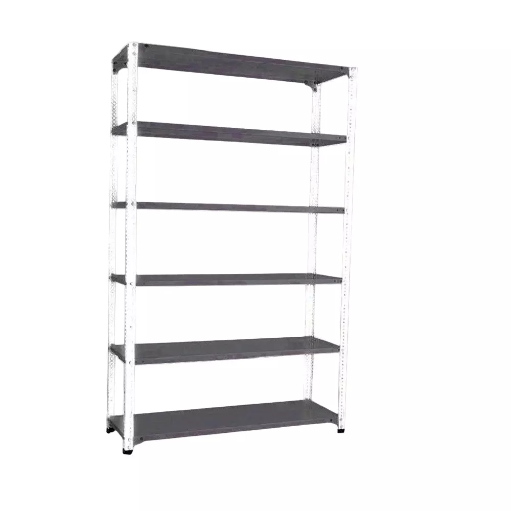 Spacious Luggage Rack White and Grey Color 6 Shelves 12x36x72 inch Size