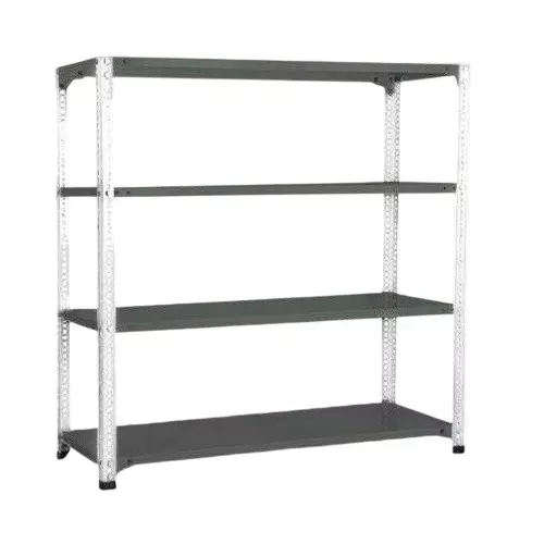 Spacious Luggage Rack White and Grey Color 4 Shelves 15x36x60 inch Size