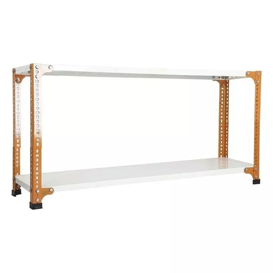Spacious Luggage Rack Orange and Ivory Color 2 Shelves 12x24x36 inch Size