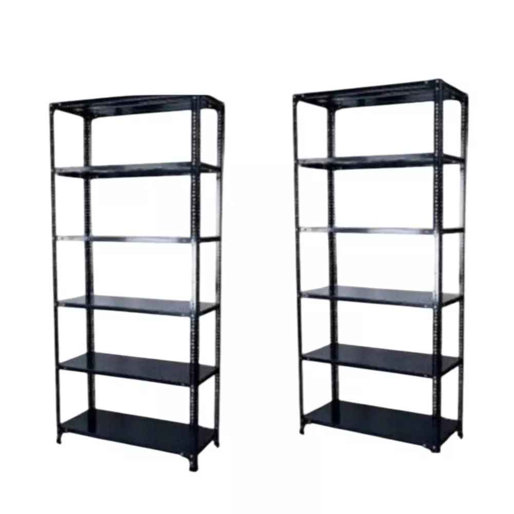 Spacious Luggage Rack Iron Grey Color 6 Shelves 12x36x86 inch Size (Pack of 2)