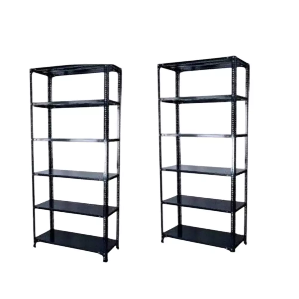 Spacious Luggage Rack Iron Grey Color 6 Shelves 15x24x88 inch Size (Pack of 2)