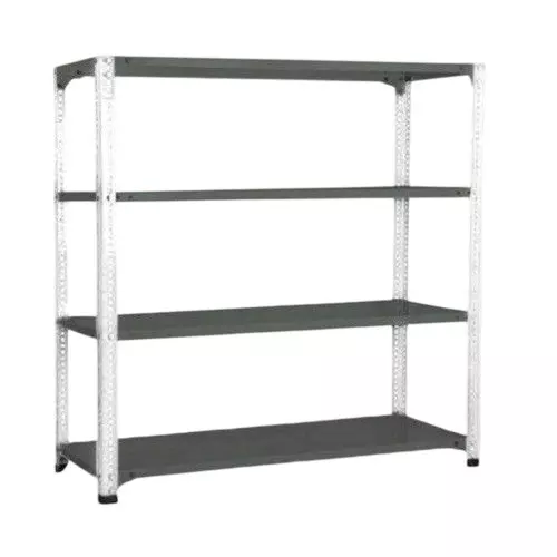 Spacious Luggage Rack White and Grey 4 Shelves 15x36x48 inch Size