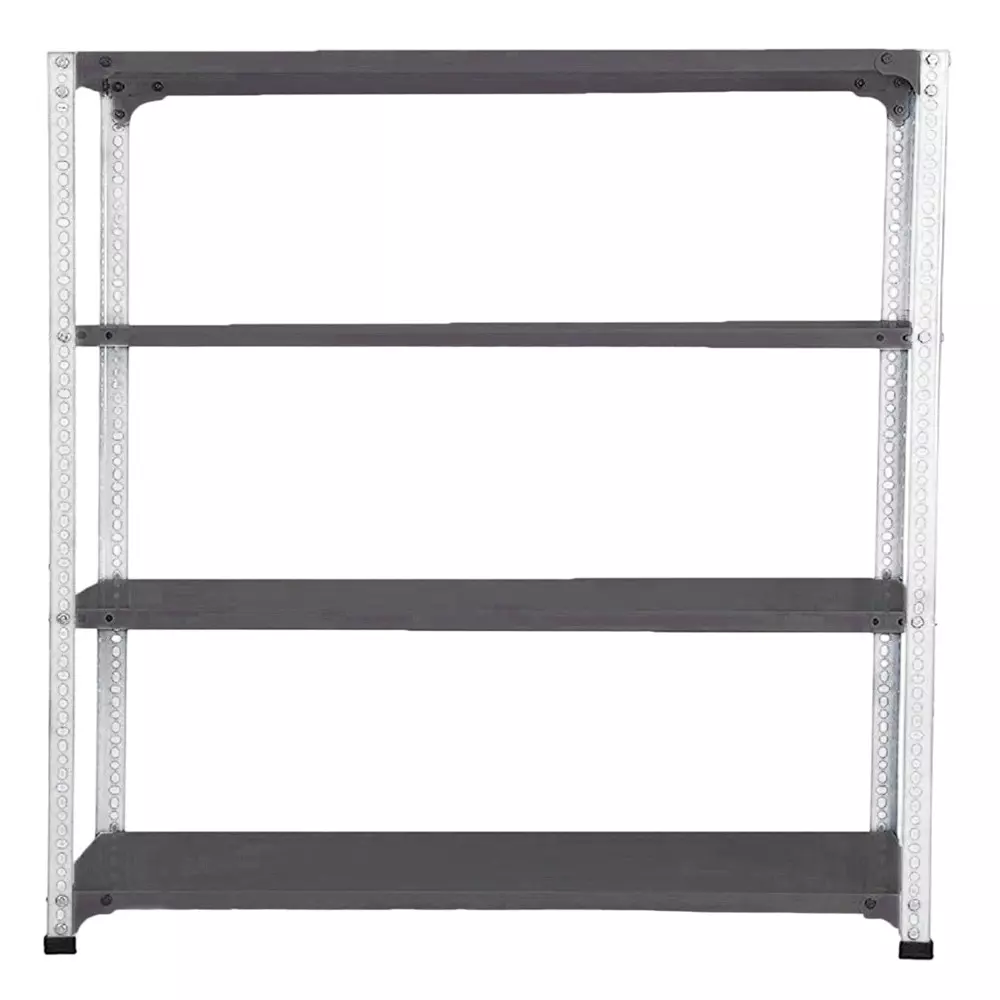 Spacious Luggage Rack White and Grey Color 4 Shelves